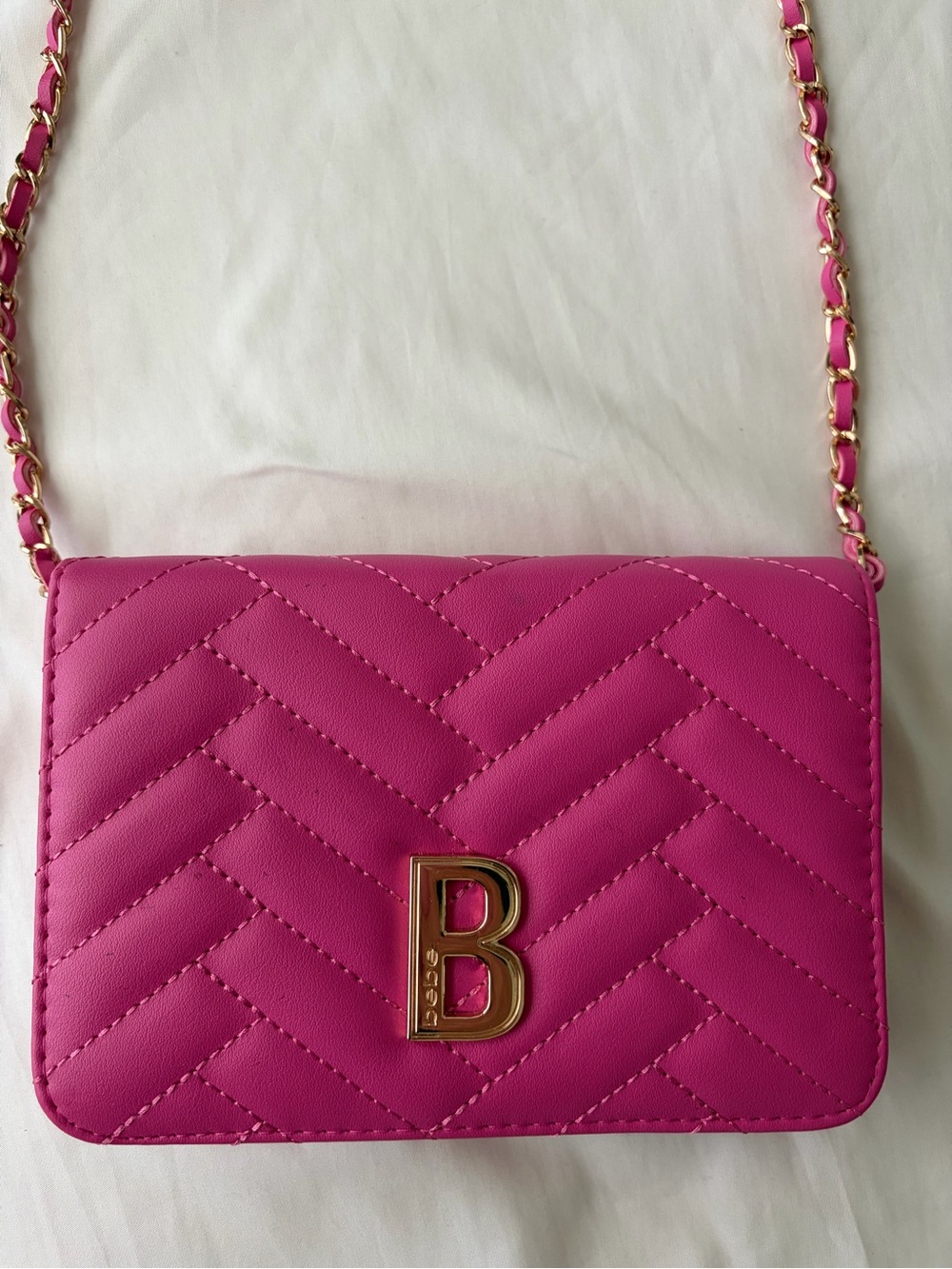 Bebe  Quilted Pink Crossbody Bag